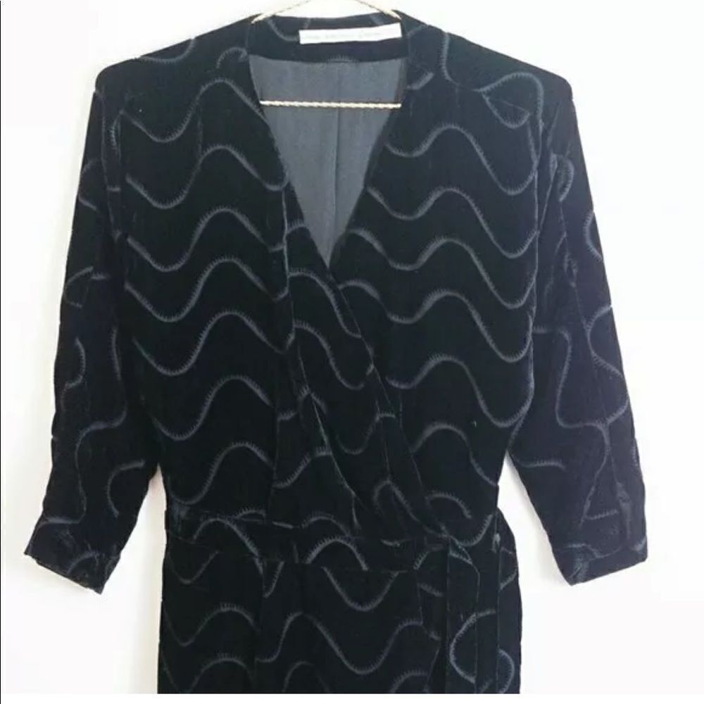 & OTHER STORIES Velvet Wave Wrap Cocktail Party Dress Mini - Picture 5 of 8
